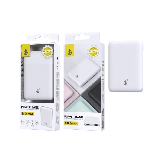 POWER BANK ONEPLUS ND2041 BL COM 1 ENTRADAS E 2 SAÍDAS 6500MAH BRANCO